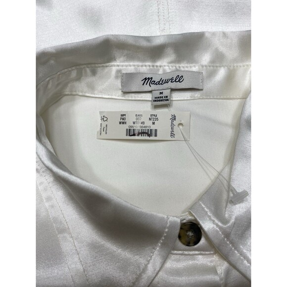 Madewell Women’s Relaxed Dolman Button-Up Shirt in Satin NWT Size M Medium - Picture 7 of 13